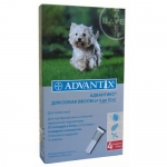 Advantix 100  / Капли Адвантикс 100 для собак от 4 до 10 кг 4шт х 1 мл